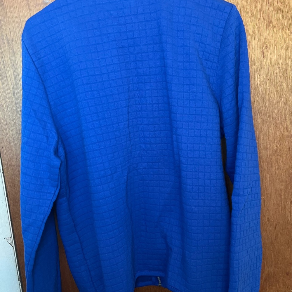 Blue Utility Jacket with Quilted Design and Stand-Up Collar - Picture 5 of 5